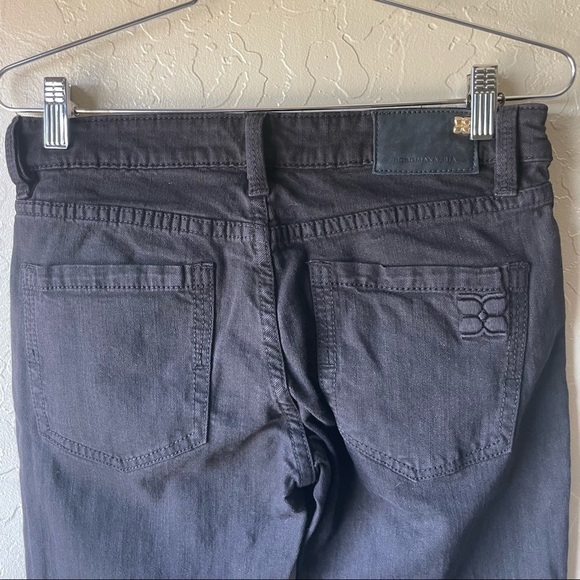 BCBGMaxazria Black Distressed Skinny Jeans Ankle Fray Knee Rips - Picture 6 of 13